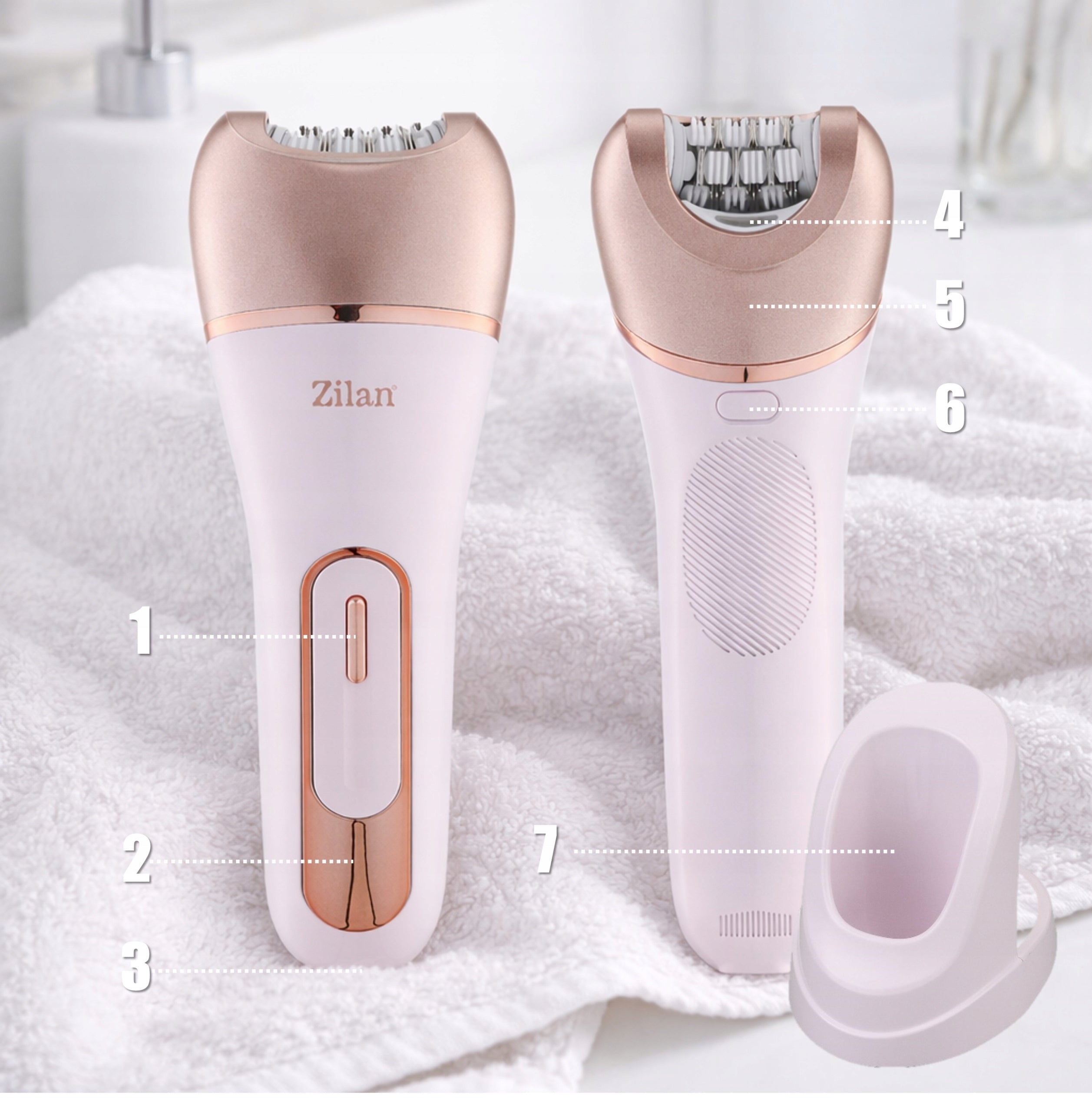 Women's shaver ZILAN ZLN8745 EPILATOR BODY LEG BIKINI WET&DRY USB 11IN1 Brand Zilan