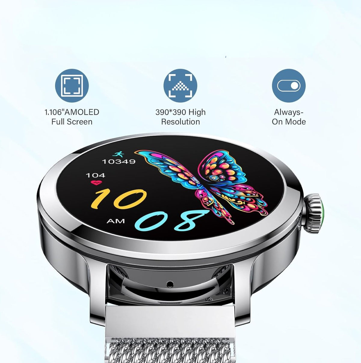 Women's smartwatch AMOLED Efolen 1,1" with phone | sport | pulse | SpO2 Packaging status original