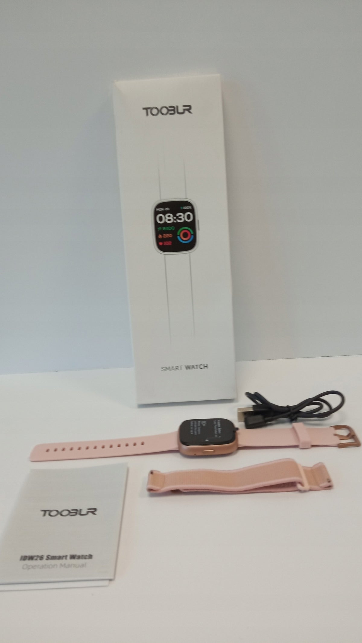 Women's smartwatch TOOBUR IDW26 pink Bluetooth talk 1.83" IP68 2 stripes Model other
