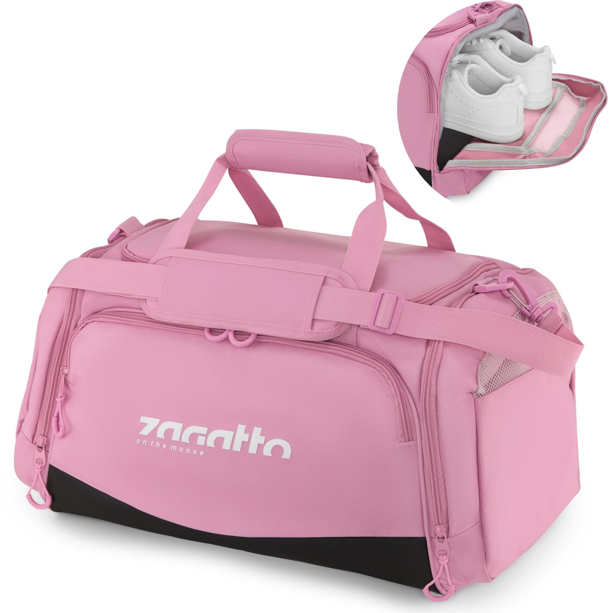 Women's sports bag pink training bag for gym shoulder ZAGATTO