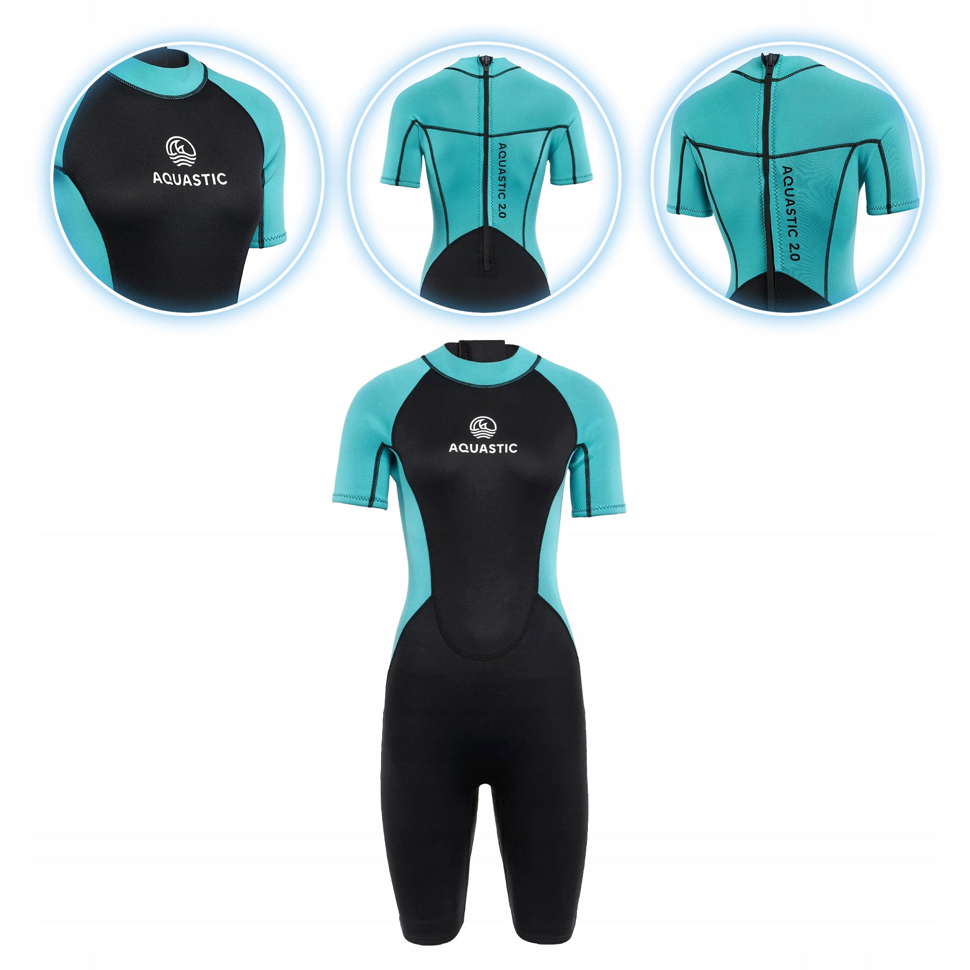 Women's swimming foam AQUASTIC Wavey WMNS 2 mm black/mint Manufacturer code AQS-B5AP027-BLK