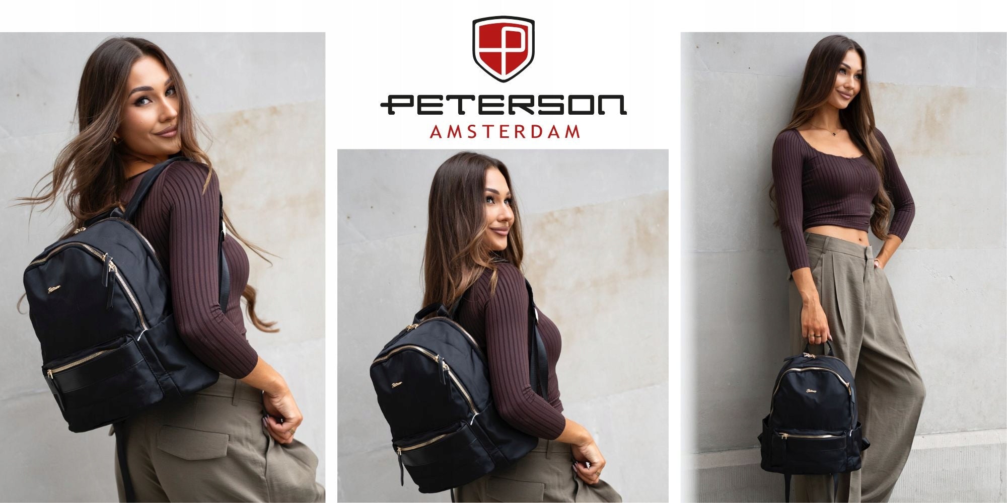 Women's two-chamber backpack Peterson urban roomy for university work Packaging status original