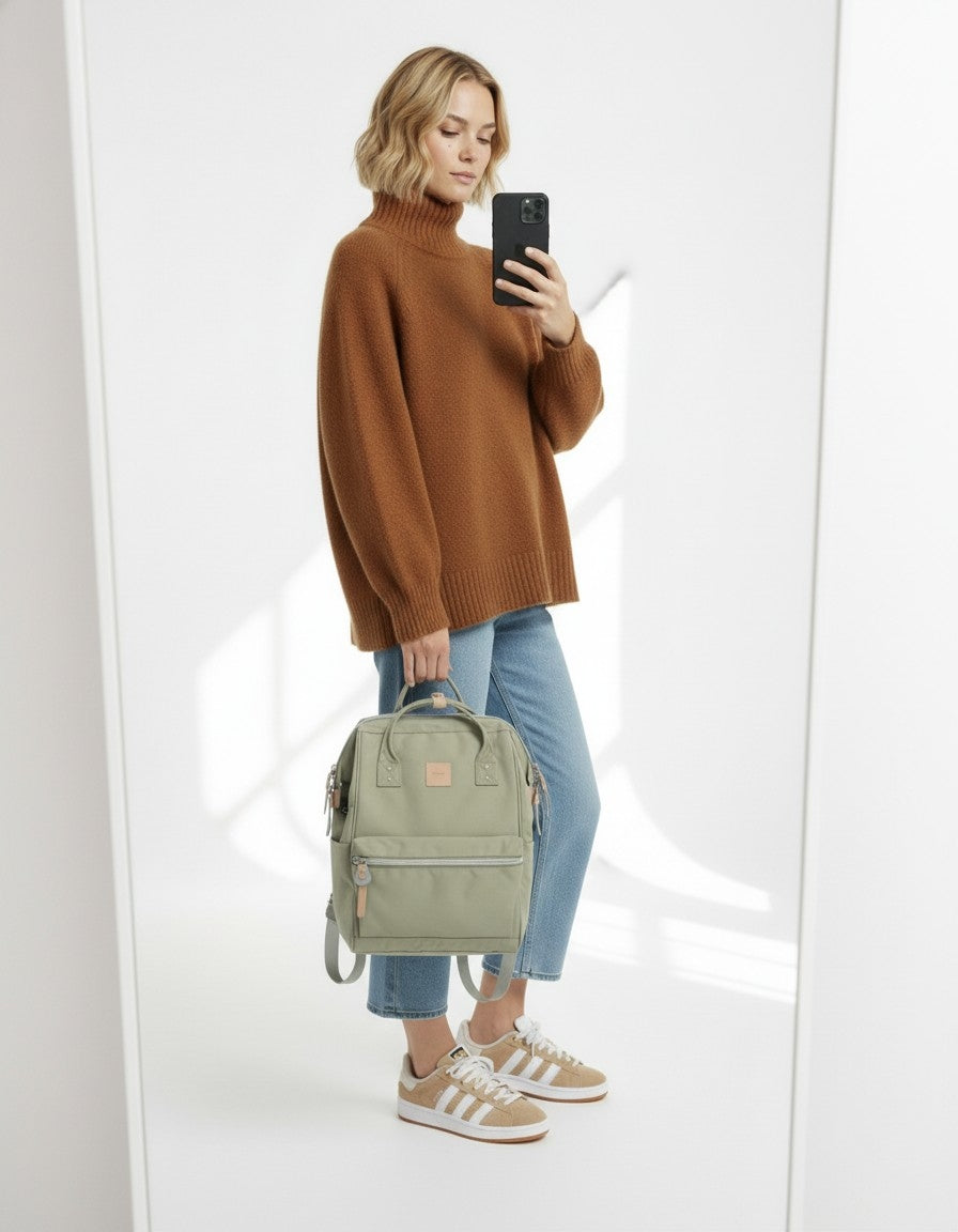 Women's urban backpack Himawari Sorrel HM1881 for laptop 15,6" USB sage Packaging status original
