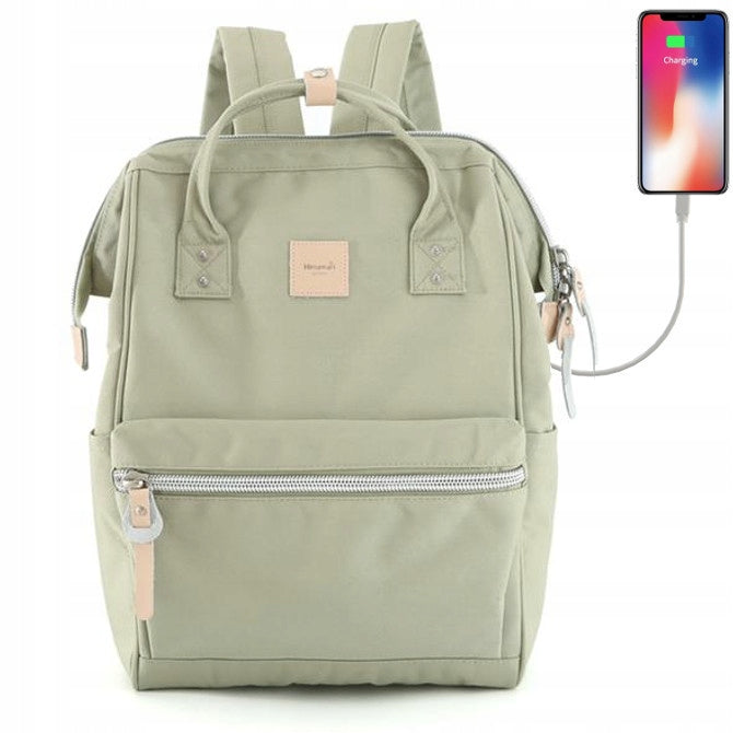 Women's urban backpack Himawari Sorrel HM1881 for laptop 15,6" USB sage