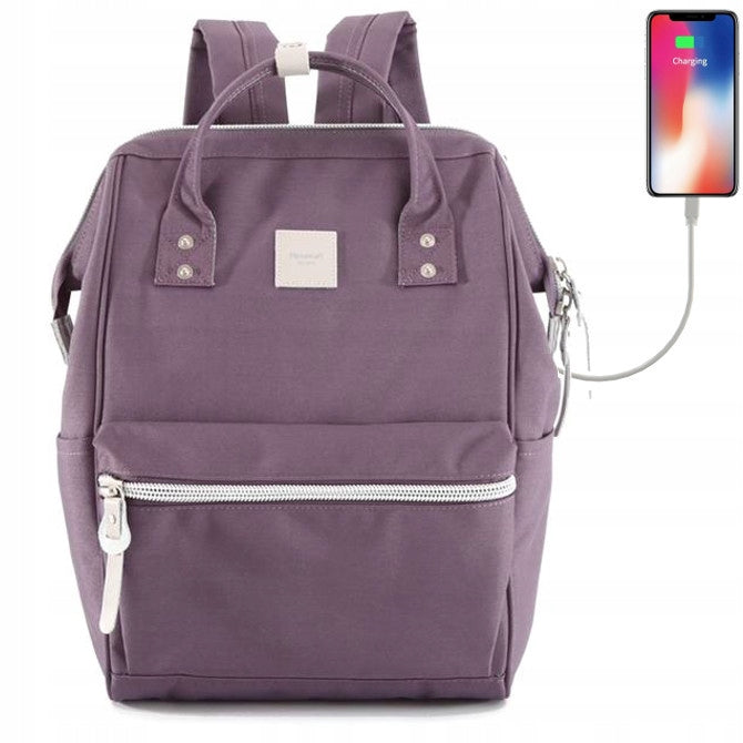Women's urban backpack Himawari Sorrel HM1881 for laptop 15,6 with USB plum