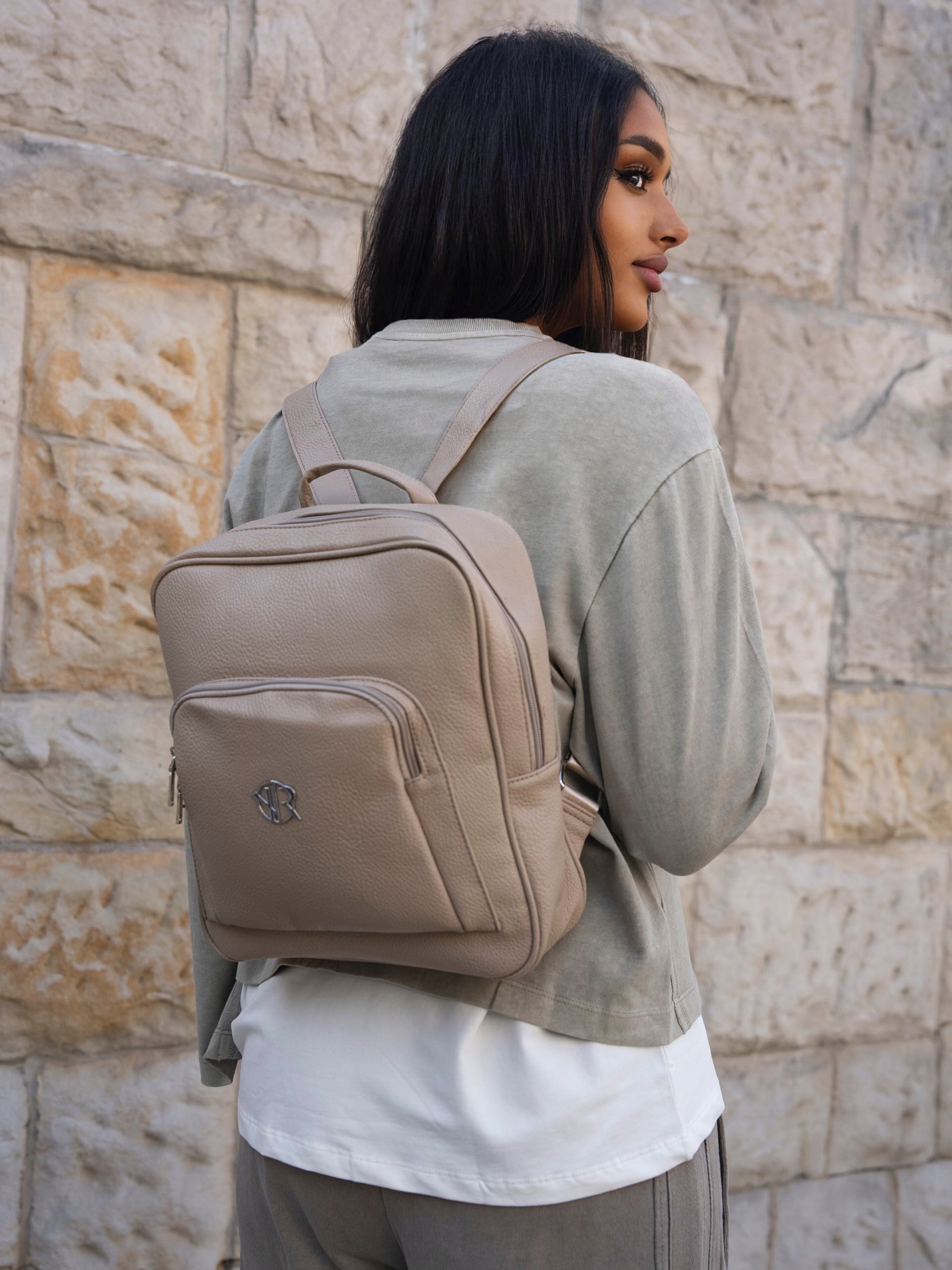 Women's urban backpack with zip stylish eco leather ROVICKY Brand Rovicky