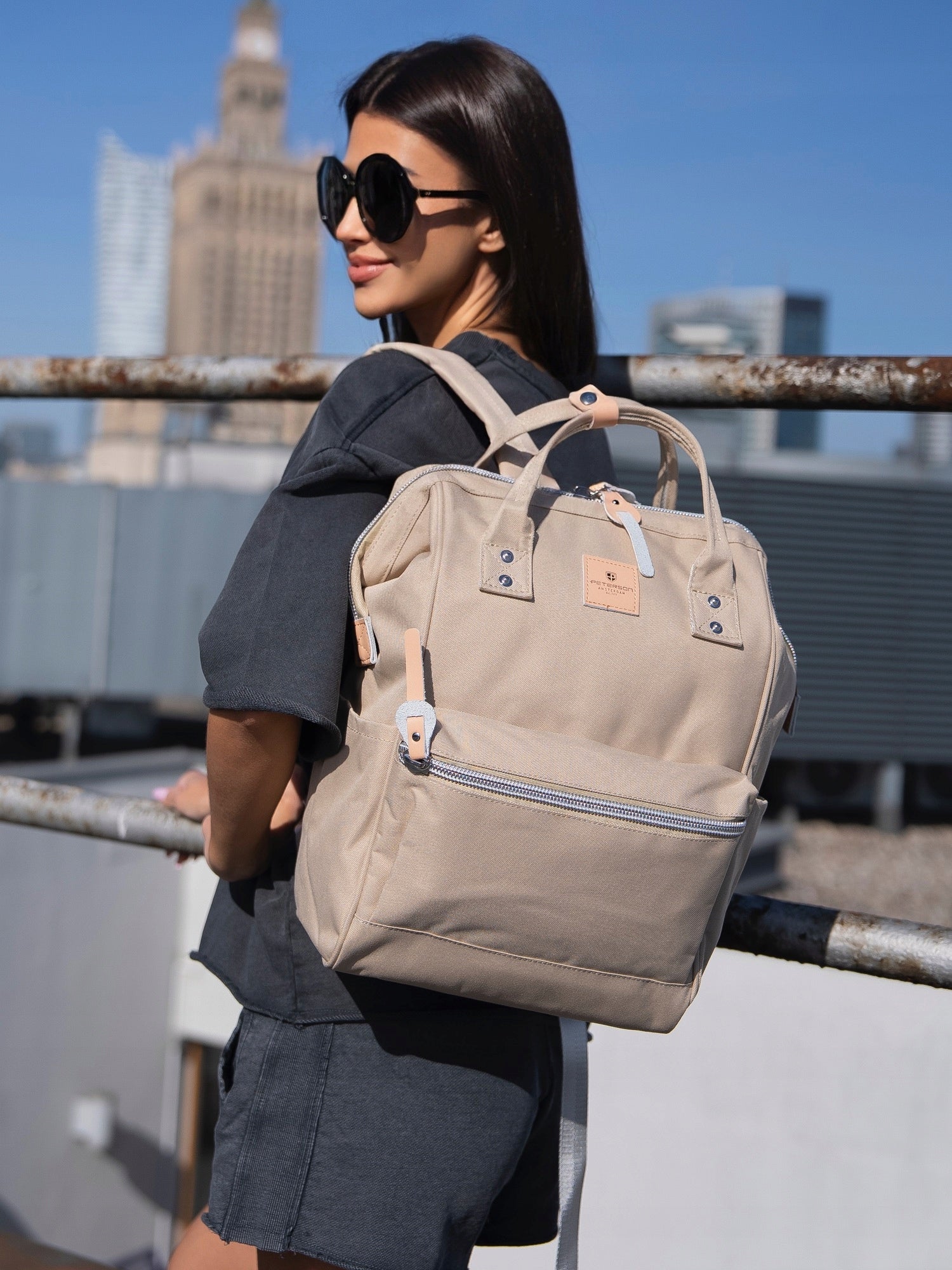 Women's urban youth laptop backpack multifunctional usb PETERSON Packaging status original