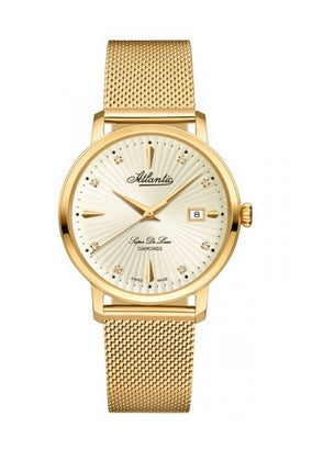 Women's watch ATLANTIC DE LUXE DIAMONDS 29355.45.37 36mm 5ATM Packaging status original