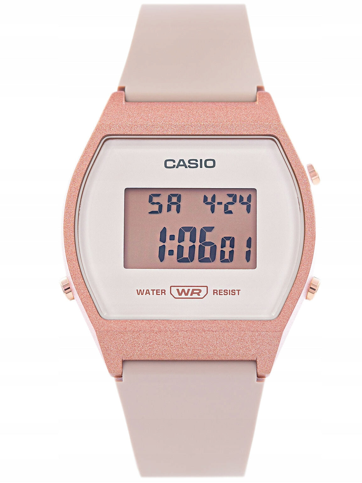 Women's watch Casio digital beige rose gold quartz WR50 Brand CASIO