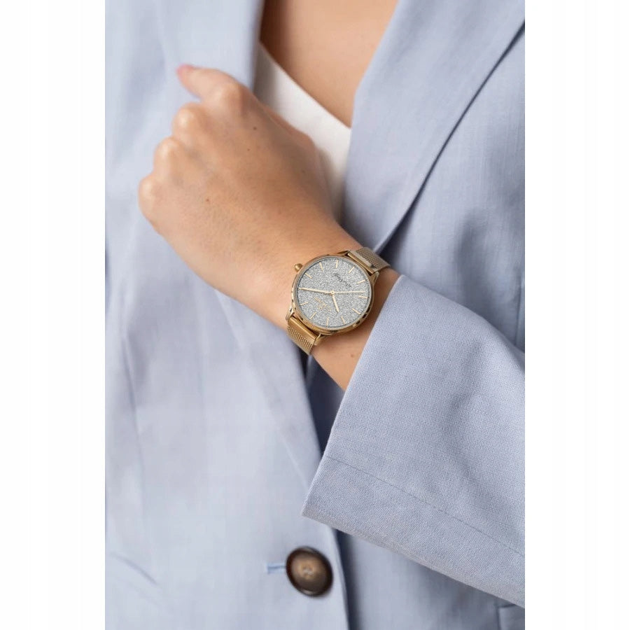 Women's watch G. Rossi SELMA gold mesh IMPRESSIVE DIAL - with ENGRAVING Packaging status original