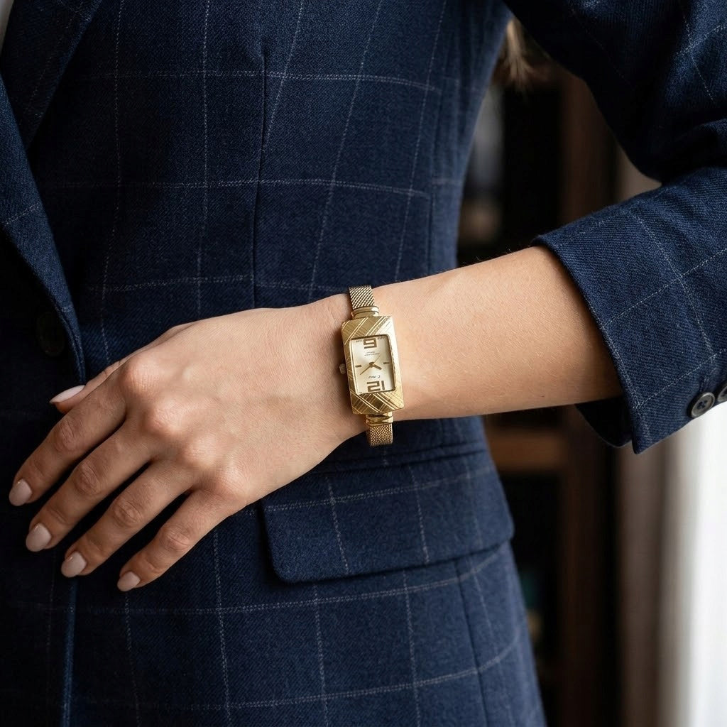 Women's watch G. Rossi SENSEI rectangular delicate gold - WITH ENGRAVING Brand G. Rossi