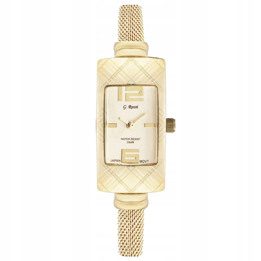 Women's watch G. Rossi SENSEI rectangular delicate gold - WITH ENGRAVING Model SENSEI-4D1