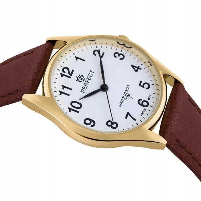 Women's watch GOLD PERFECT Classic LARGE NUMBERS waterproof Stylish Fashionable Brand Perfect