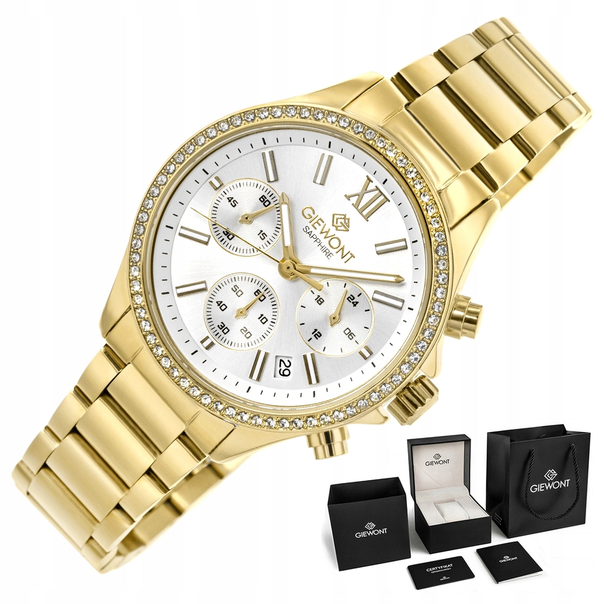 Women's watch Giewont Bracelet Sapphire Elegant GW3670 + BOX + ENGRAVING