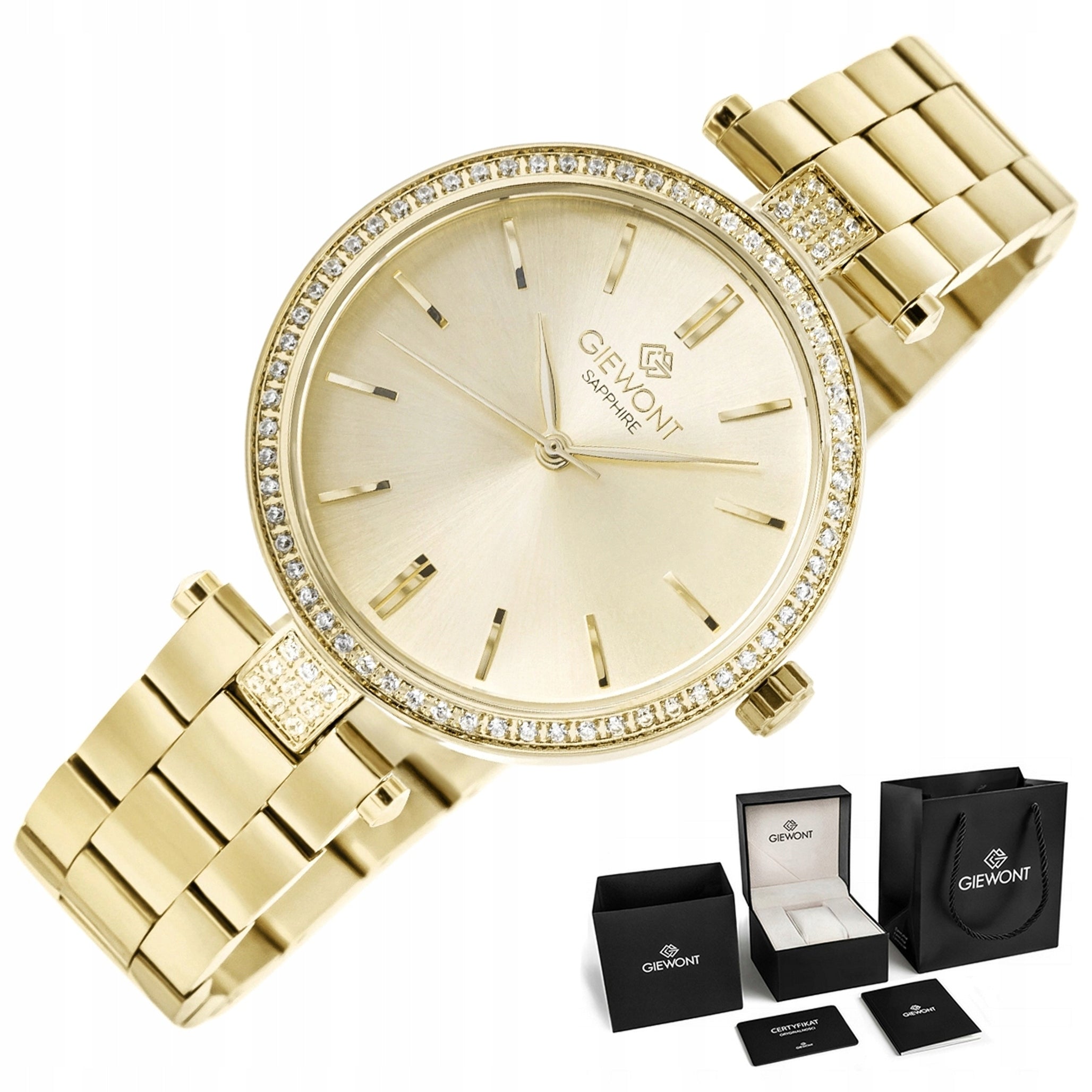 Women's watch Giewont Bracelet Sapphire Elegant GW9890 + BOX + ENGRAVING