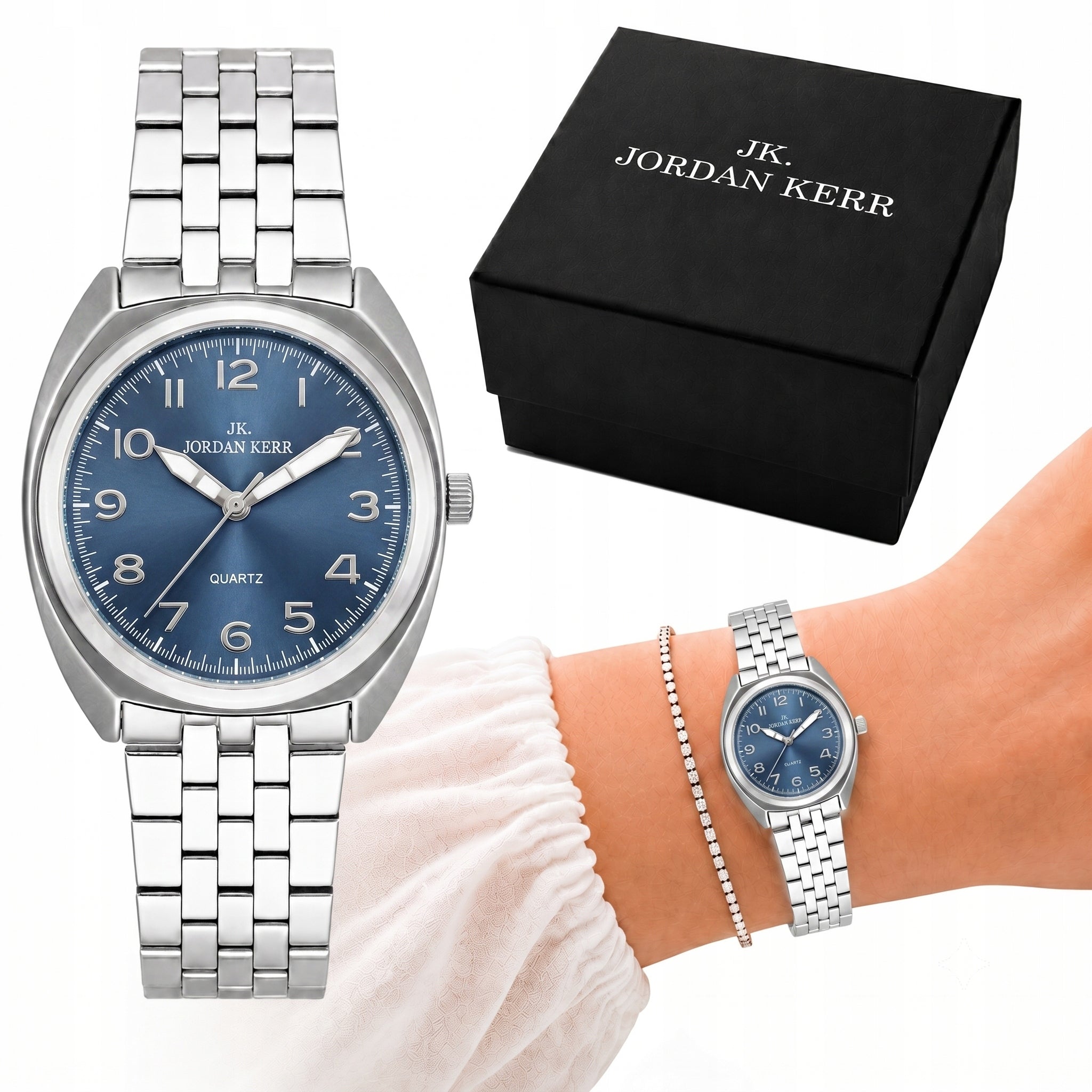 Women's watch Jordan Kerr Celeste subtle model on bracelet silver