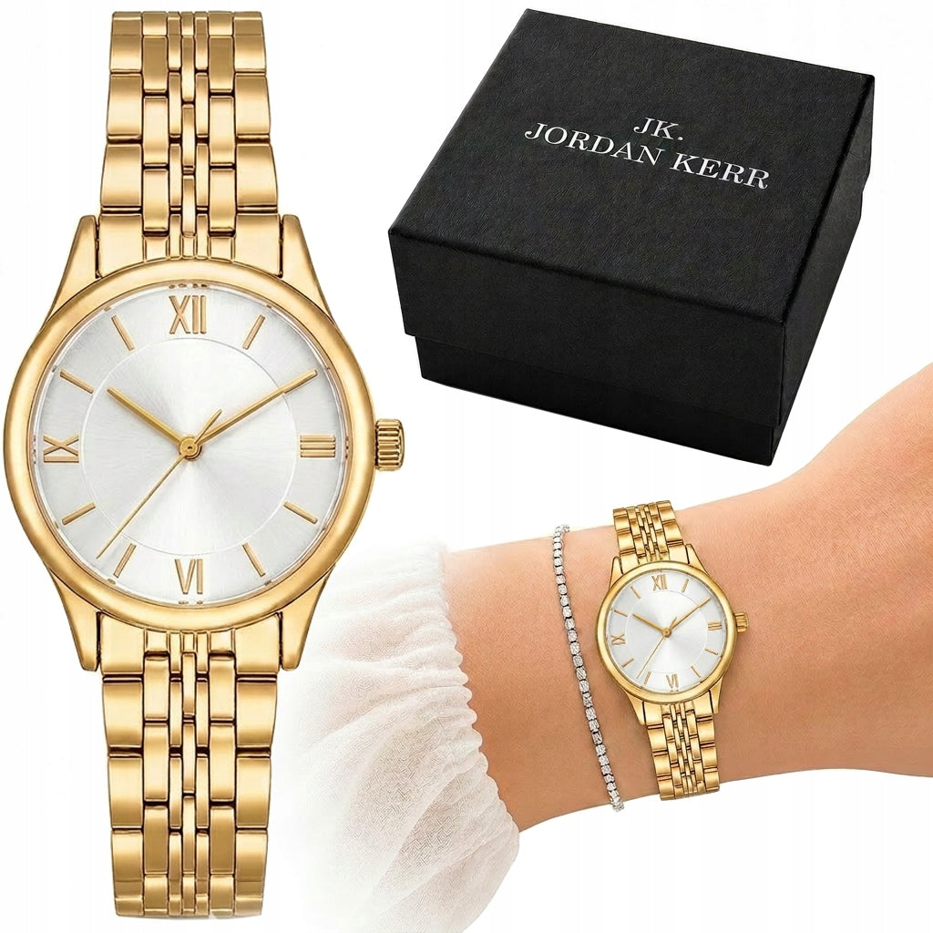 Women's watch Jordan Kerr Florence elegant model on bracelet gold