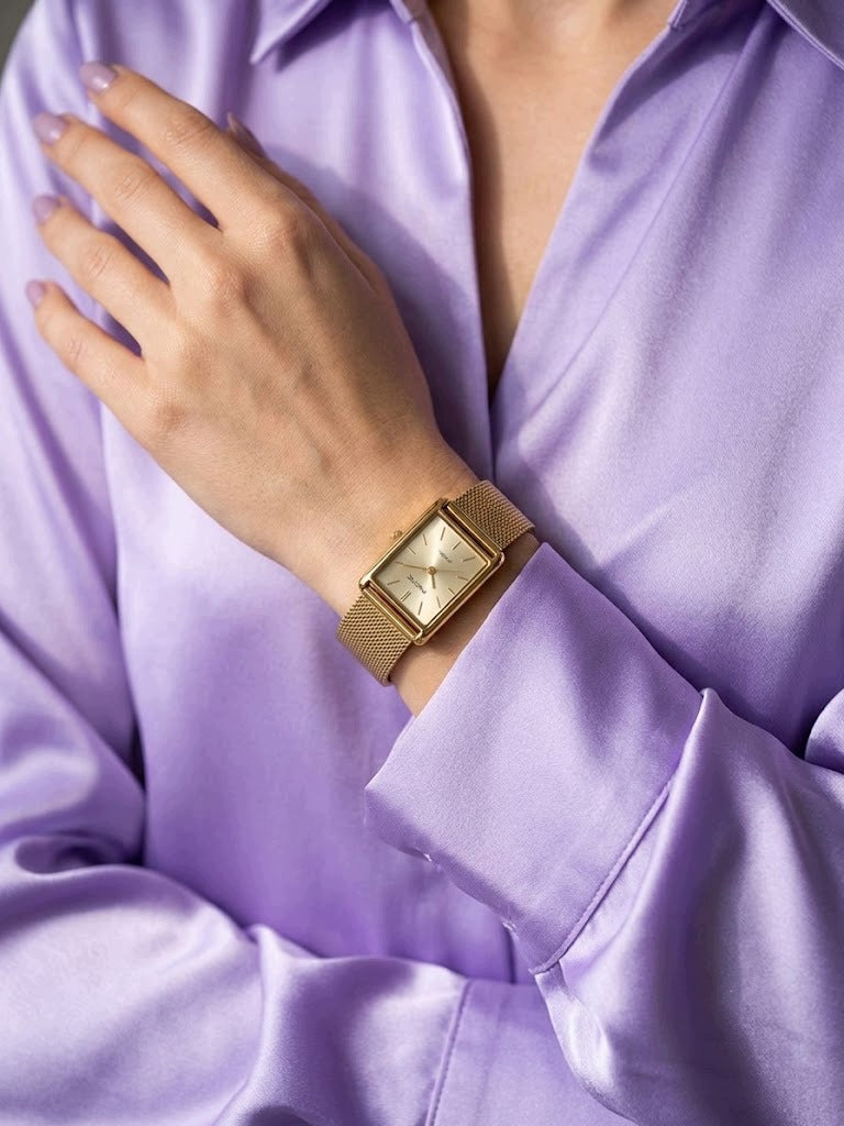 Women's watch PACIFIC GOLD ELEGANT STEEL MESH Packaging status original