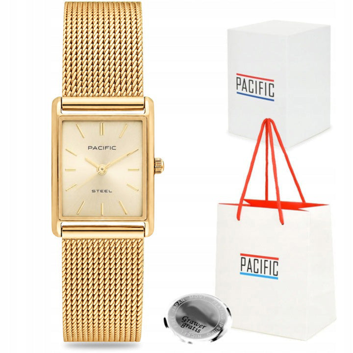 Women's watch PACIFIC GOLD ELEGANT STEEL MESH