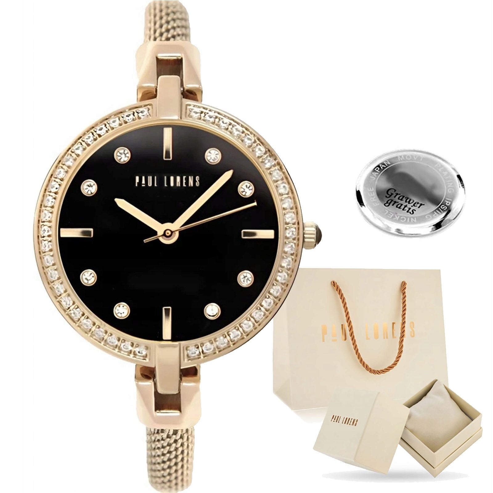 Women's watch Paul Lorens AMBER delicate FEMALE rhinestones BOX + ENGRAVING