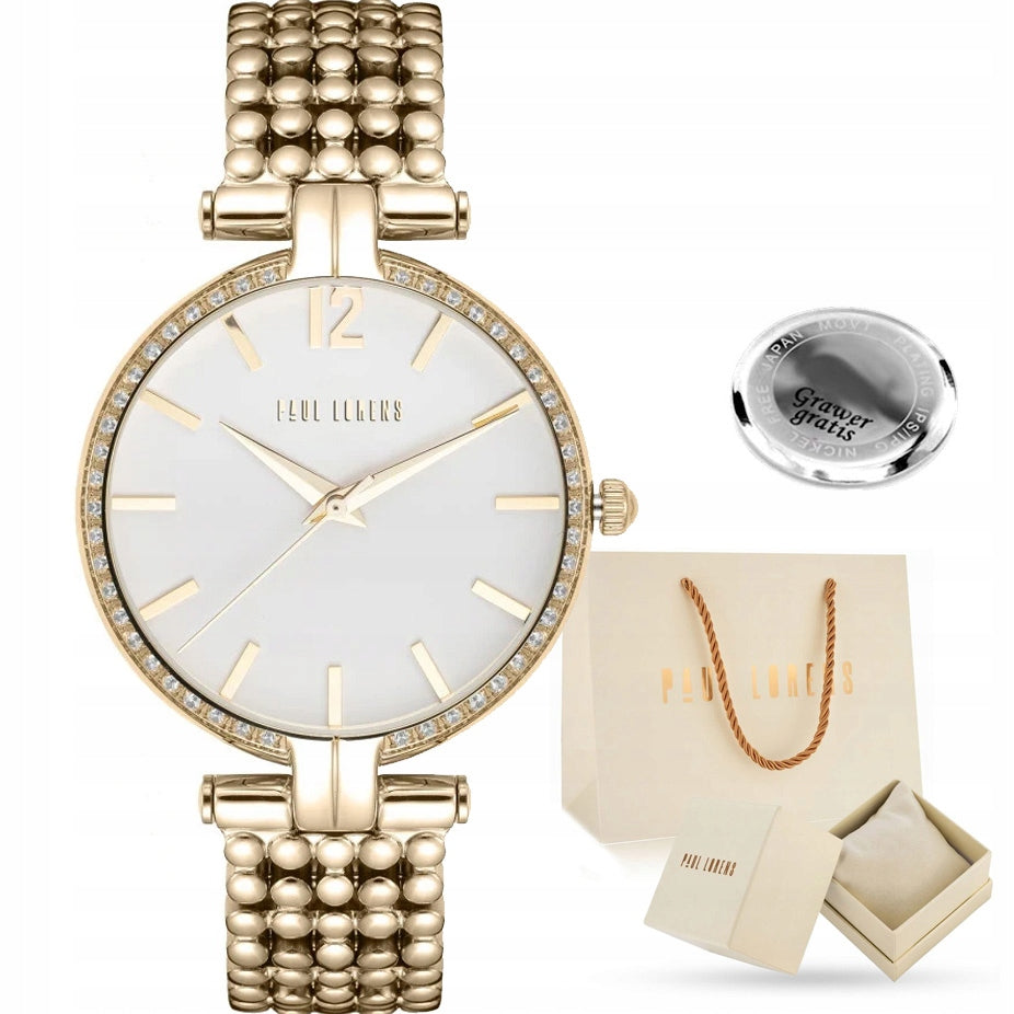 Women's watch Paul Lorens ARUBA elegant with zircons - box +ENGRAVING