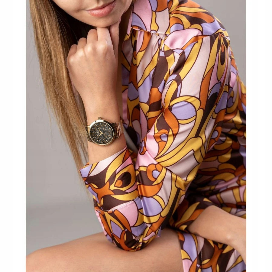 Women's watch Paul Lorens BELLICA gold ELEGANT rhinestones BOX + ENGRAVING Packaging status original