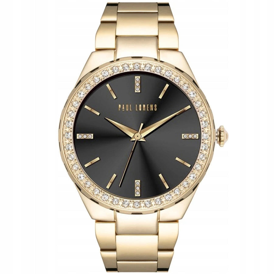 Women's watch Paul Lorens CARMEN gold - elegant rhinestones with engraving Brand Paul Lorens