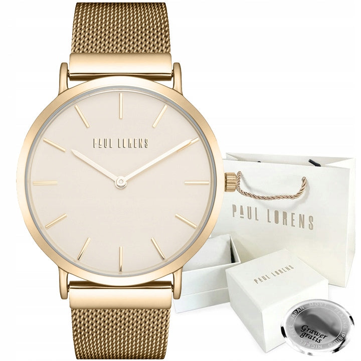 Women's watch Paul Lorens DANTEA gold classic - box + ENGRAVING
