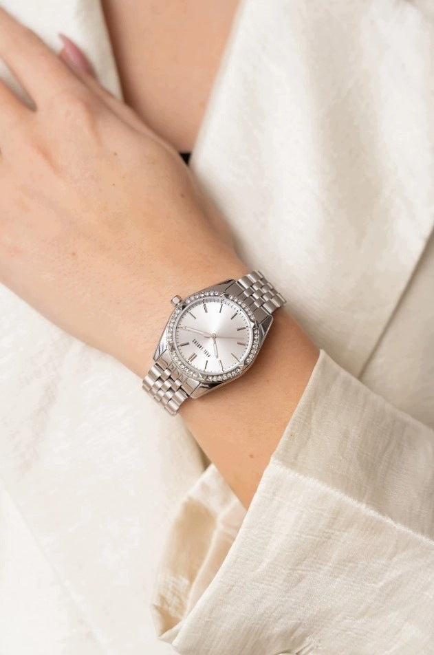 Women's watch Paul Lorens DIANE silver - case with zircons = ENGRAVING Brand Paul Lorens