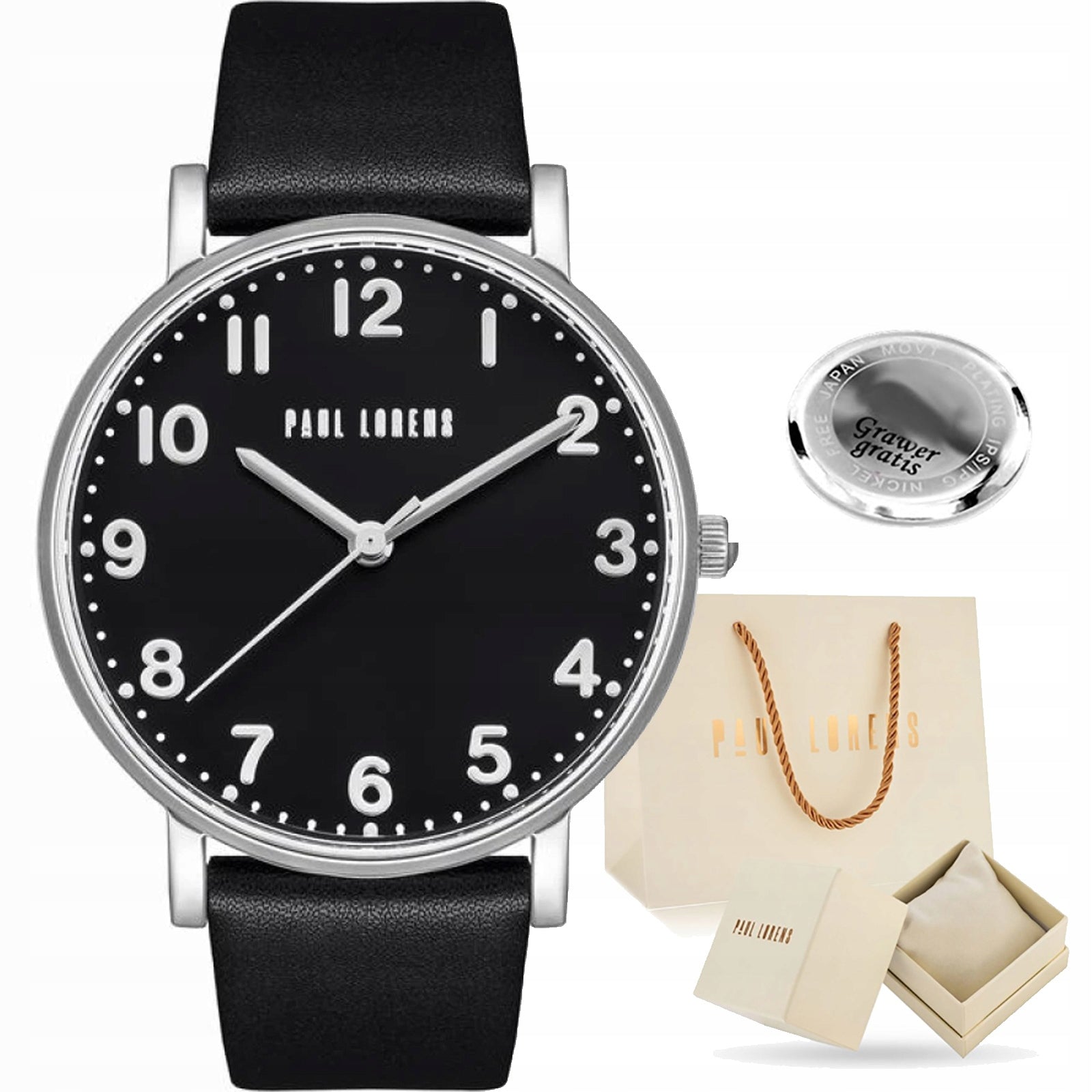 Women's watch Paul Lorens FARAH leather classic dial with numbers ENGRAVING