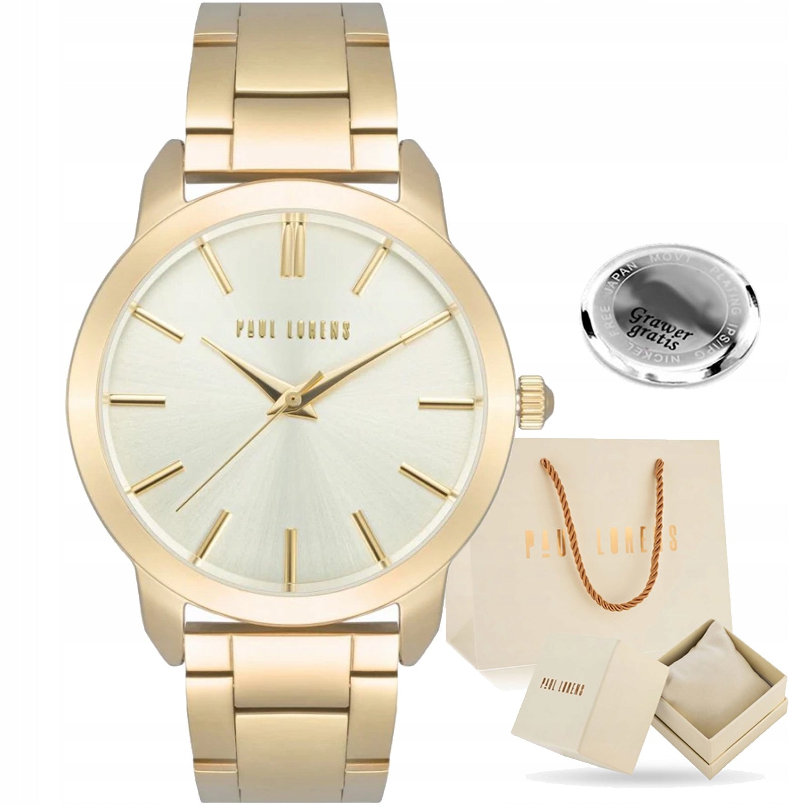 Women's watch Paul Lorens GIANNA GOLD - ELEGANT BRACELET-ENGRAVER