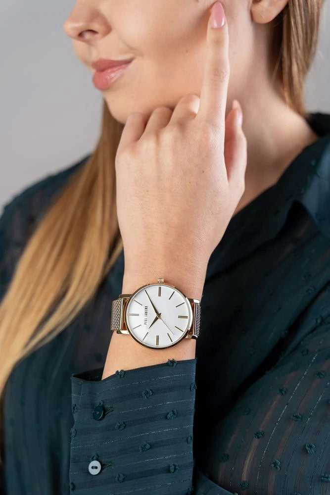 Women's watch Paul Lorens JULIE beige strap + mesh Brand Paul Lorens