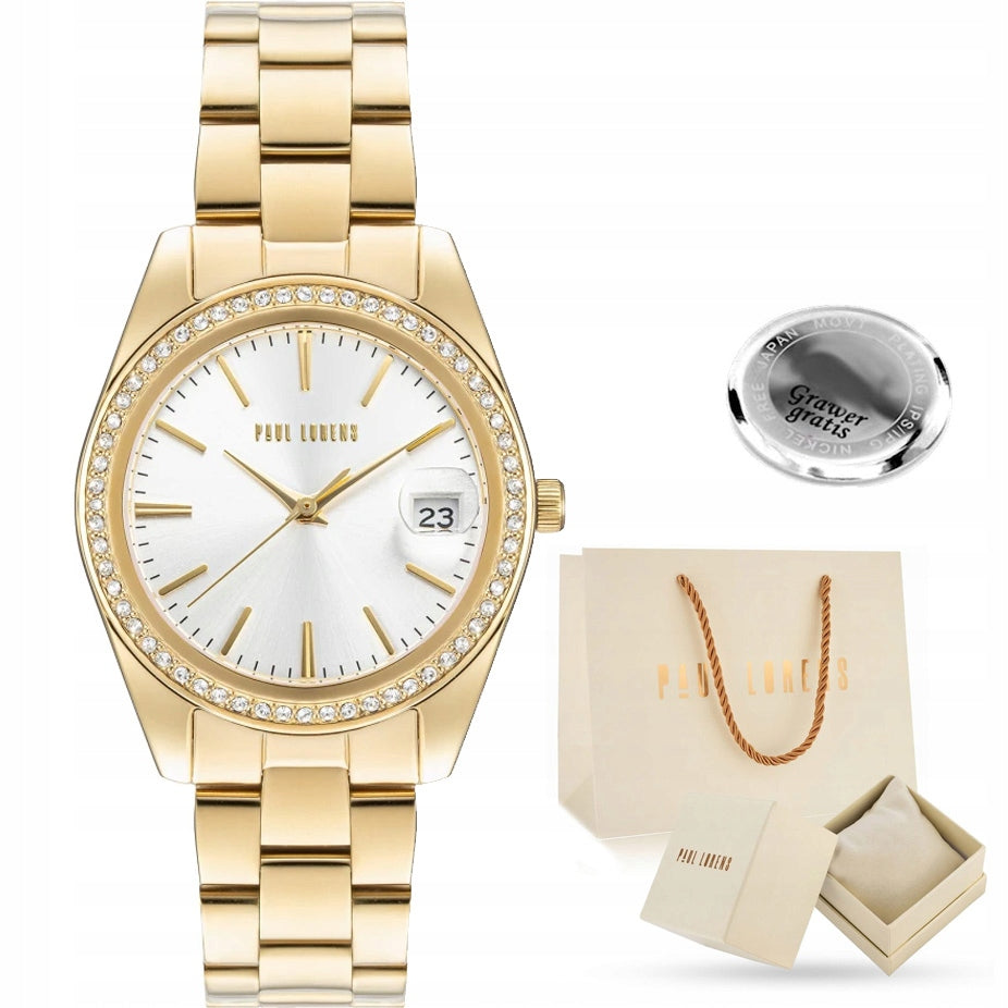 Women's watch Paul Lorens LATIFA elegant with zircons - DATE + ENGRAVING