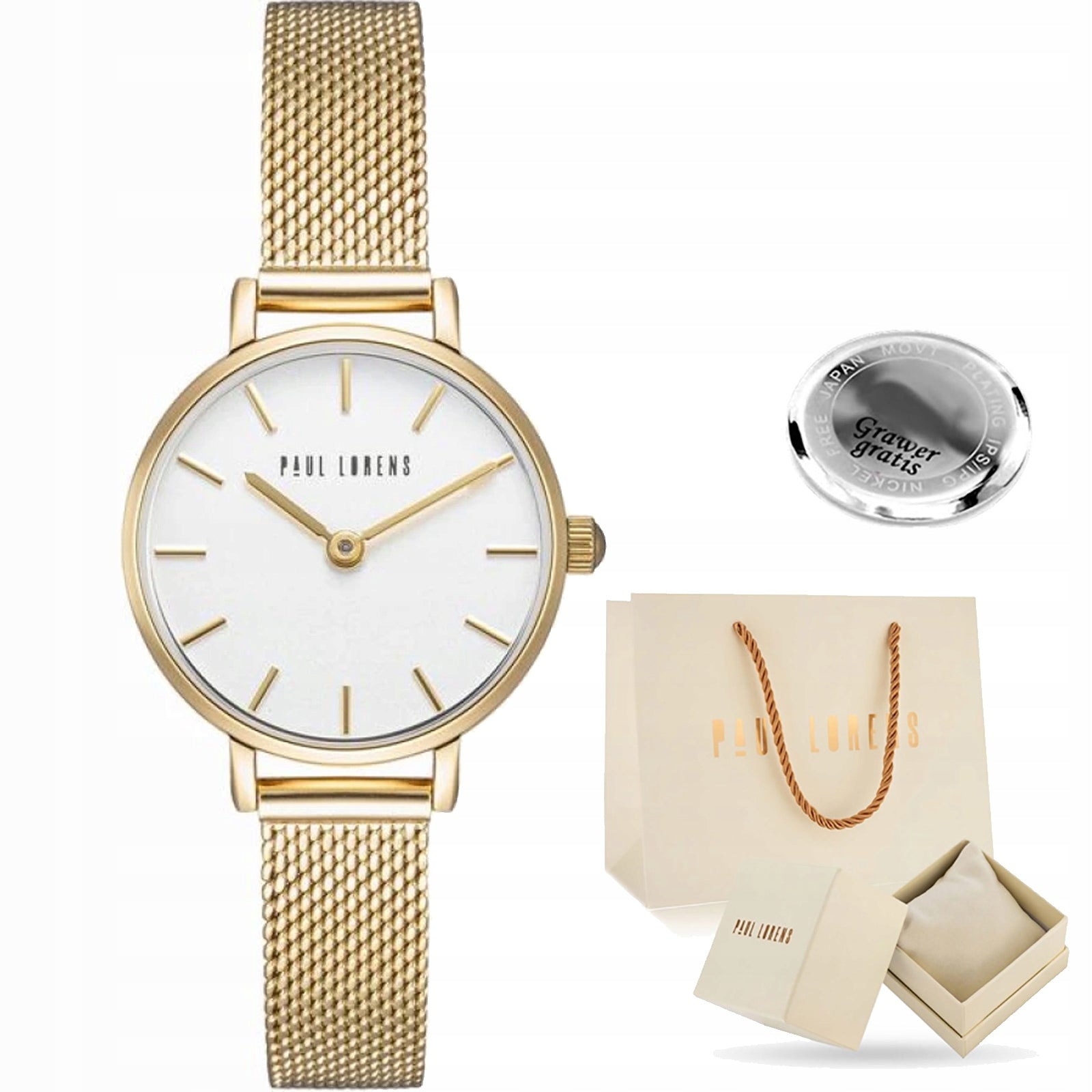 Women's watch Paul Lorens LEIDA delicate - MESH for gift WITH ENGRAVING