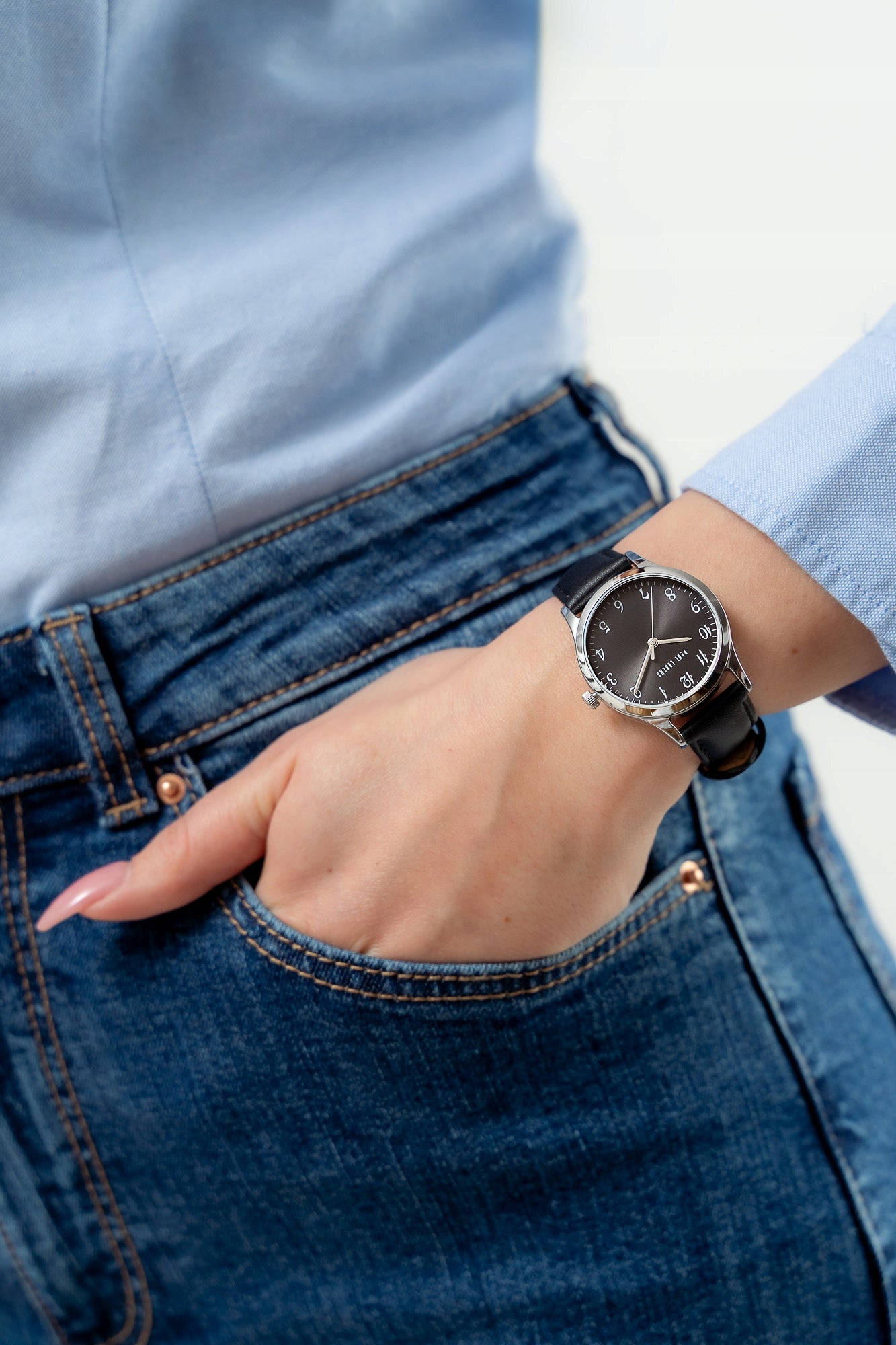 Women's watch Paul Lorens NALA leather readable dial with numbers + ENGRAVING Brand Paul Lorens