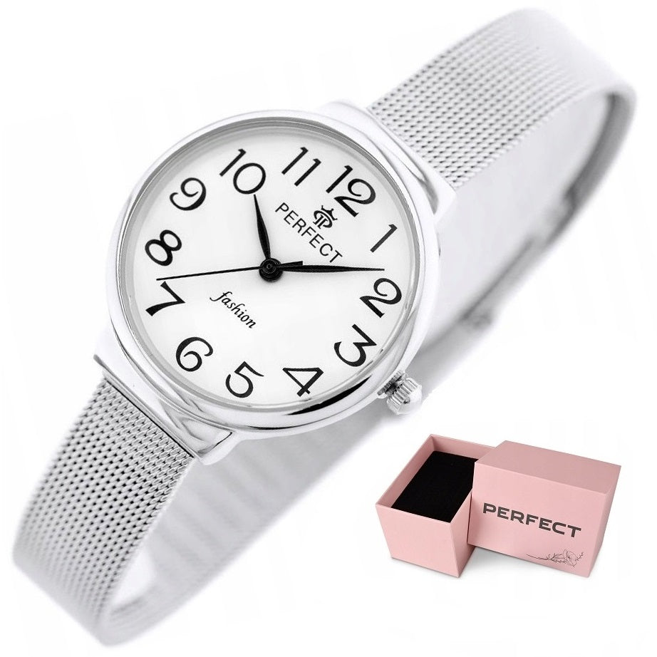 Women's watch Perfect RITA +BOX + ENGRAVING numbers readable classic mesh