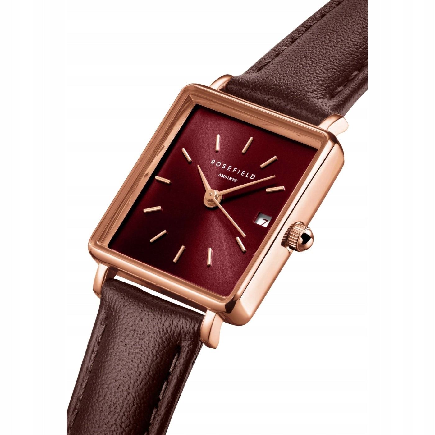 Women's watch ROSEFIELD Small Brown Leather Strap Classic Gift 24mm Manufacturer code QBBLR-Q56