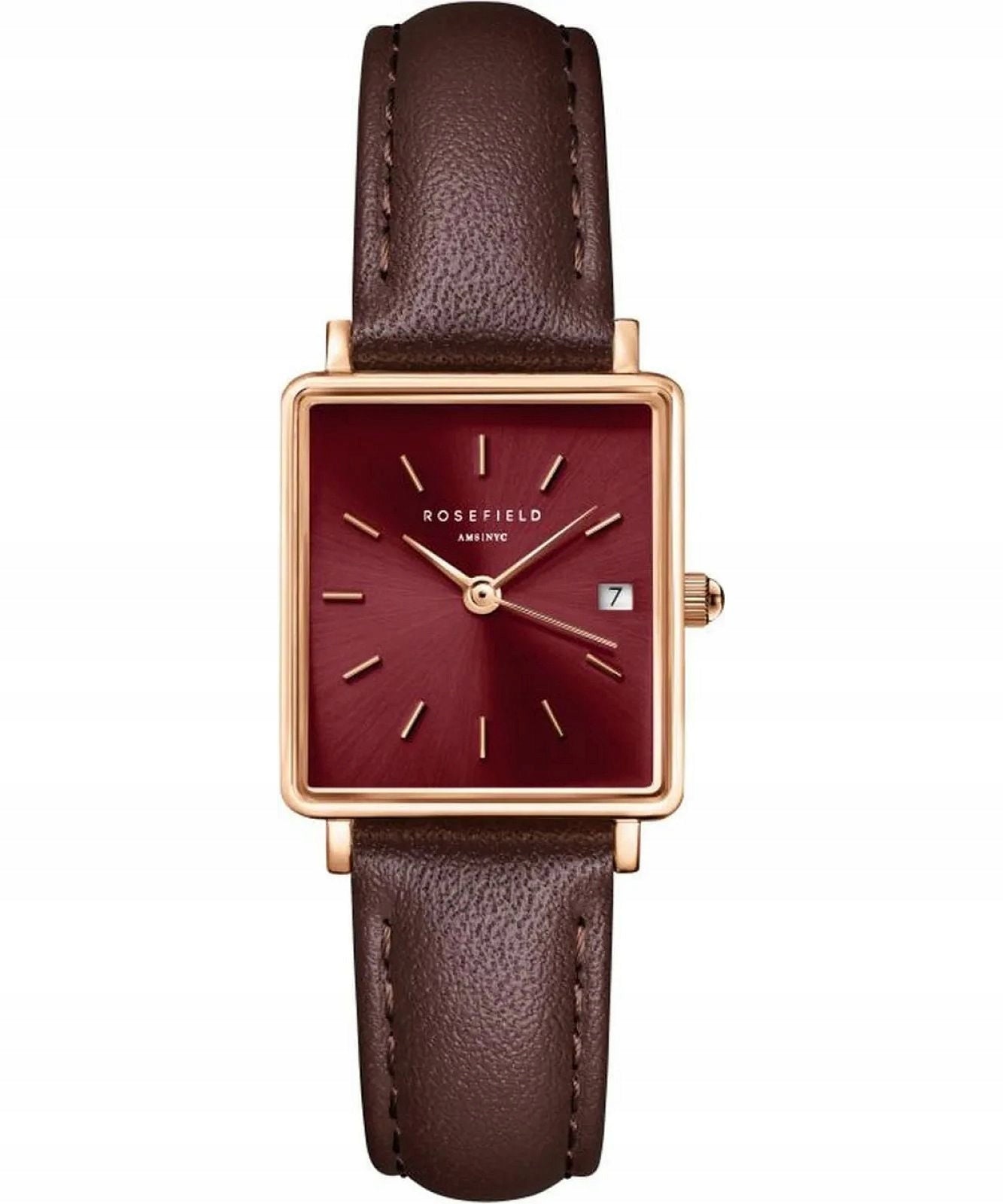 Women's watch ROSEFIELD Small Brown Leather Strap Classic Gift 24mm