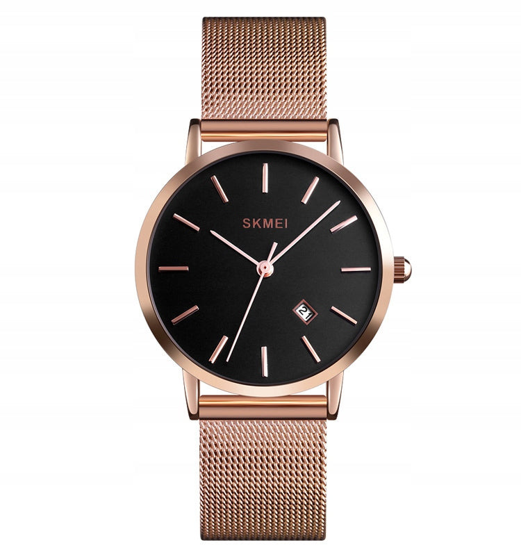 Women's watch SKMEI analog mesh bracelet date