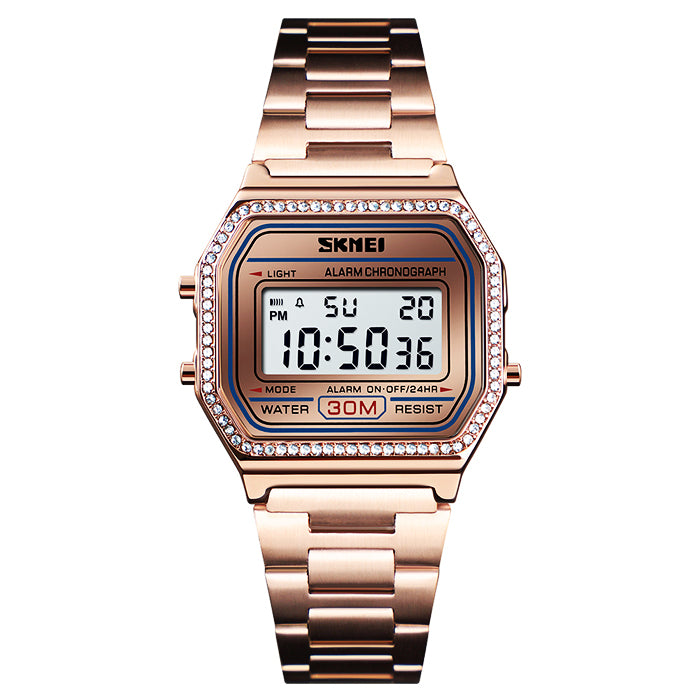 Women's watch / SKMEI / electronic / bracelet / gold / silver Brand Skmei