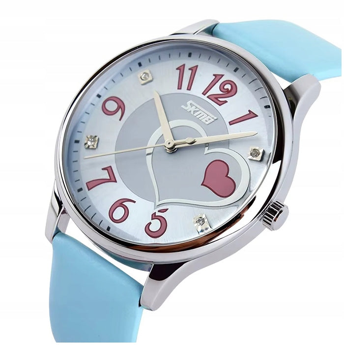 Women's watch SKMEI hand leather strap heart large dial Packaging status original