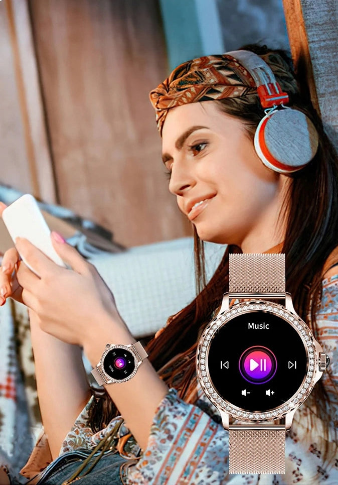 Women's watch SMARTWATCH RUBICON rose gold 360x360 SMS STEPS PULSE TALK EAN (GTIN) 5905258702025