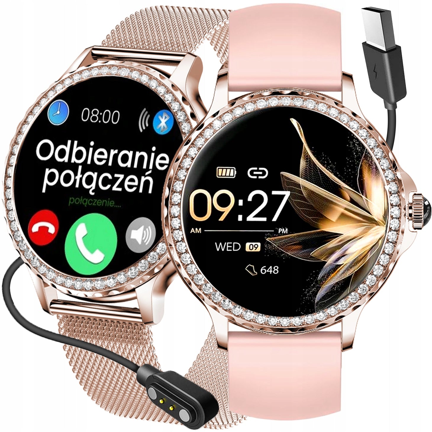 Women's watch SMARTWATCH RUBICON rose gold 360x360 SMS STEPS PULSE TALK