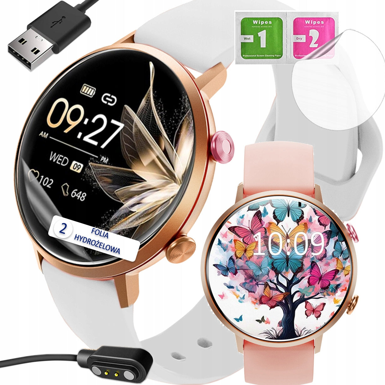 Women's watch SMARTWATCH Rubicon WATERPROOF FOR SWIMMING AMOLED 2 STRIPES