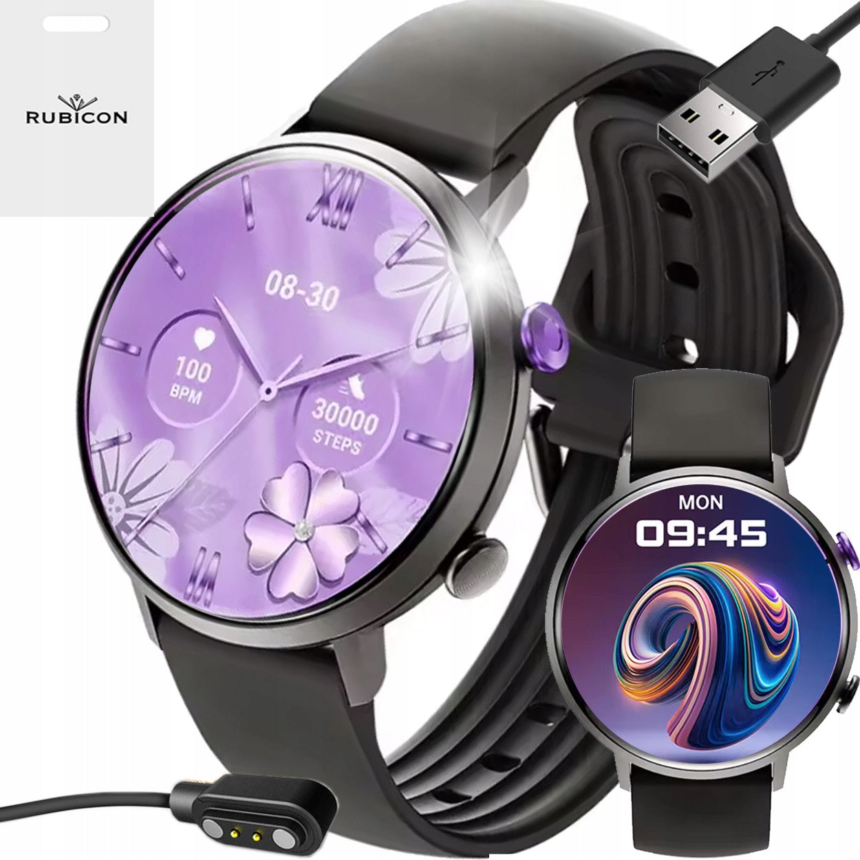 Women's watch SMARTWATCH Rubicon for swimming!!! 5 ATM Amoled 466*466 px Color black