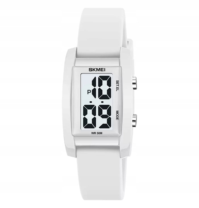 Women's watch / electronic / strap / white / many functions