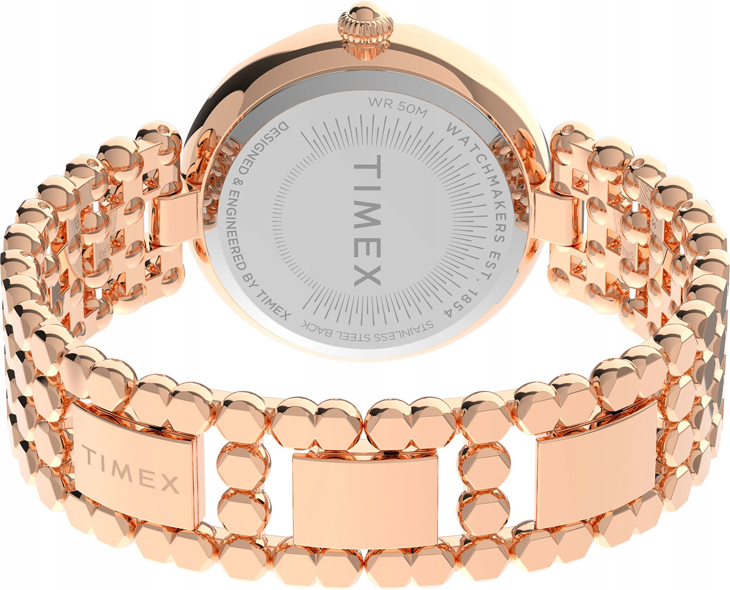 Women's watch gold bracelet TIMEX with zircons Batteries included yes