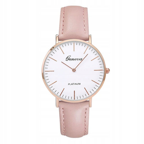 Women's watch gold classic swamp strap pink powder large dial