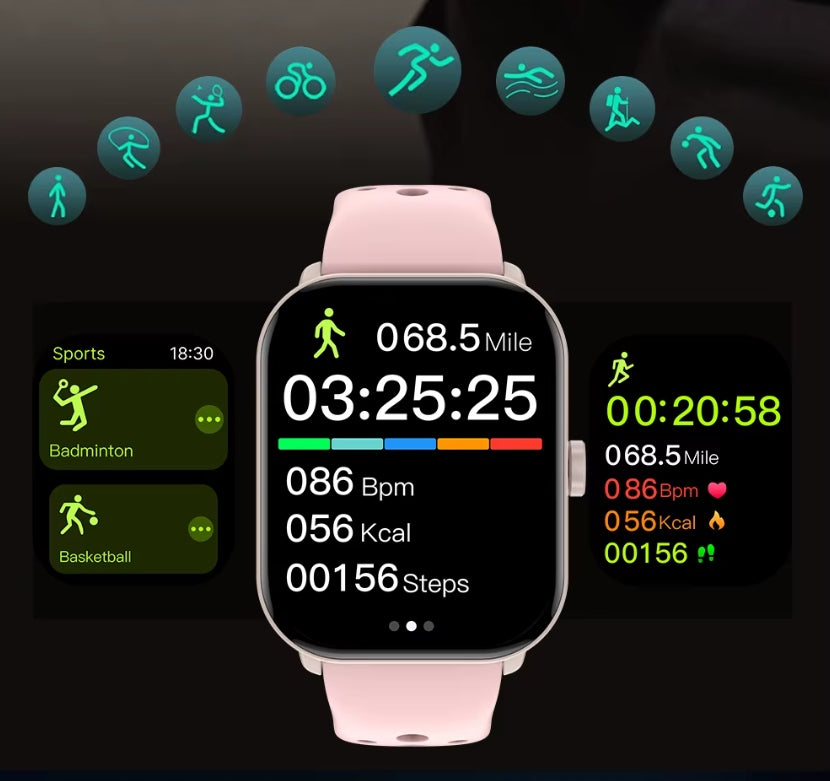 Women's watch large AMOLED 2,01 CALLS notifications sport LIGHT pulse Manufacturer code R1700BT RC