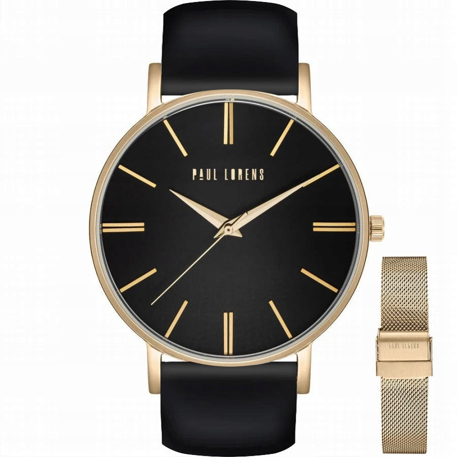 Women's watch set Paul Lorens JULIE black strap + mesh Packaging status original